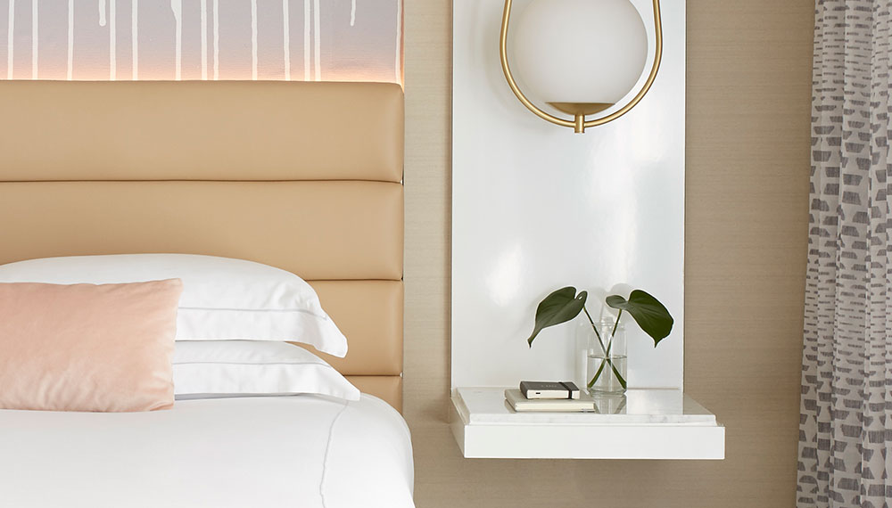 bed in Wilshire guestroom