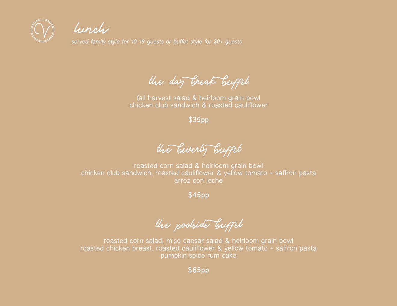 Videre Event Menu